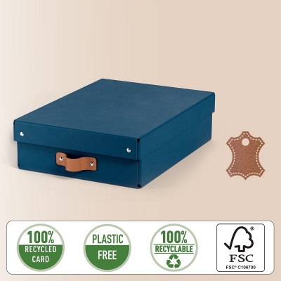 Set 2 bucati cutie de depozitare cu capac Leitz Puro, 8L, albastru